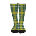 Green And Yellow Stewart Tartan Print Long Socks