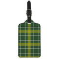 Green And Yellow Stewart Tartan Print Luggage Tag