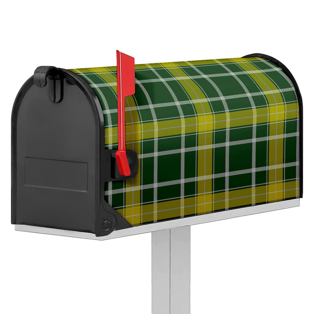 Green And Yellow Stewart Tartan Print Mailbox Cover