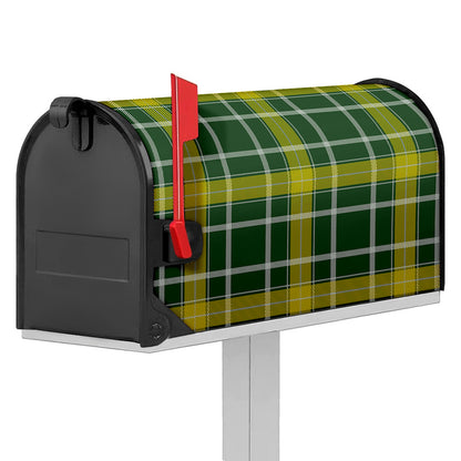 Green And Yellow Stewart Tartan Print Mailbox Cover