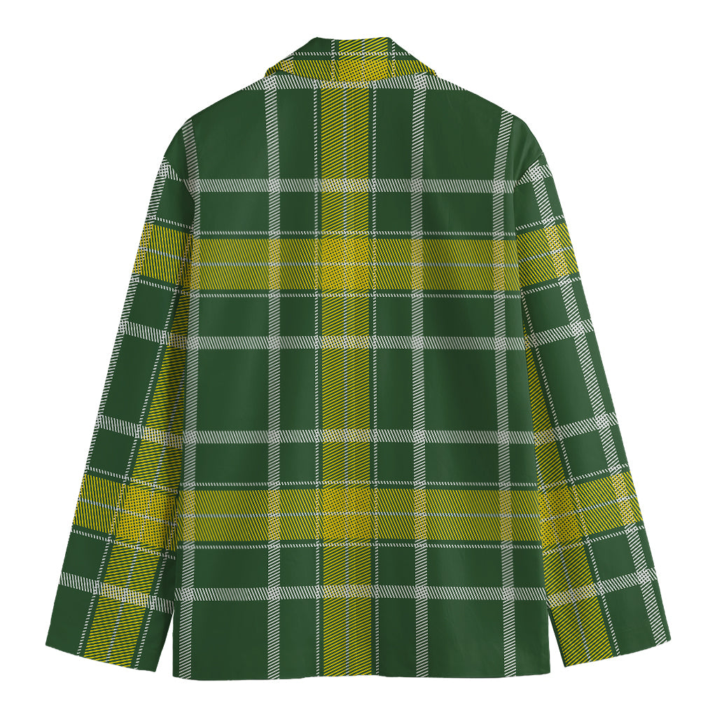 Green And Yellow Stewart Tartan Print Men's Blazer