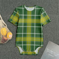Green And Yellow Stewart Tartan Print Men's Bodysuit