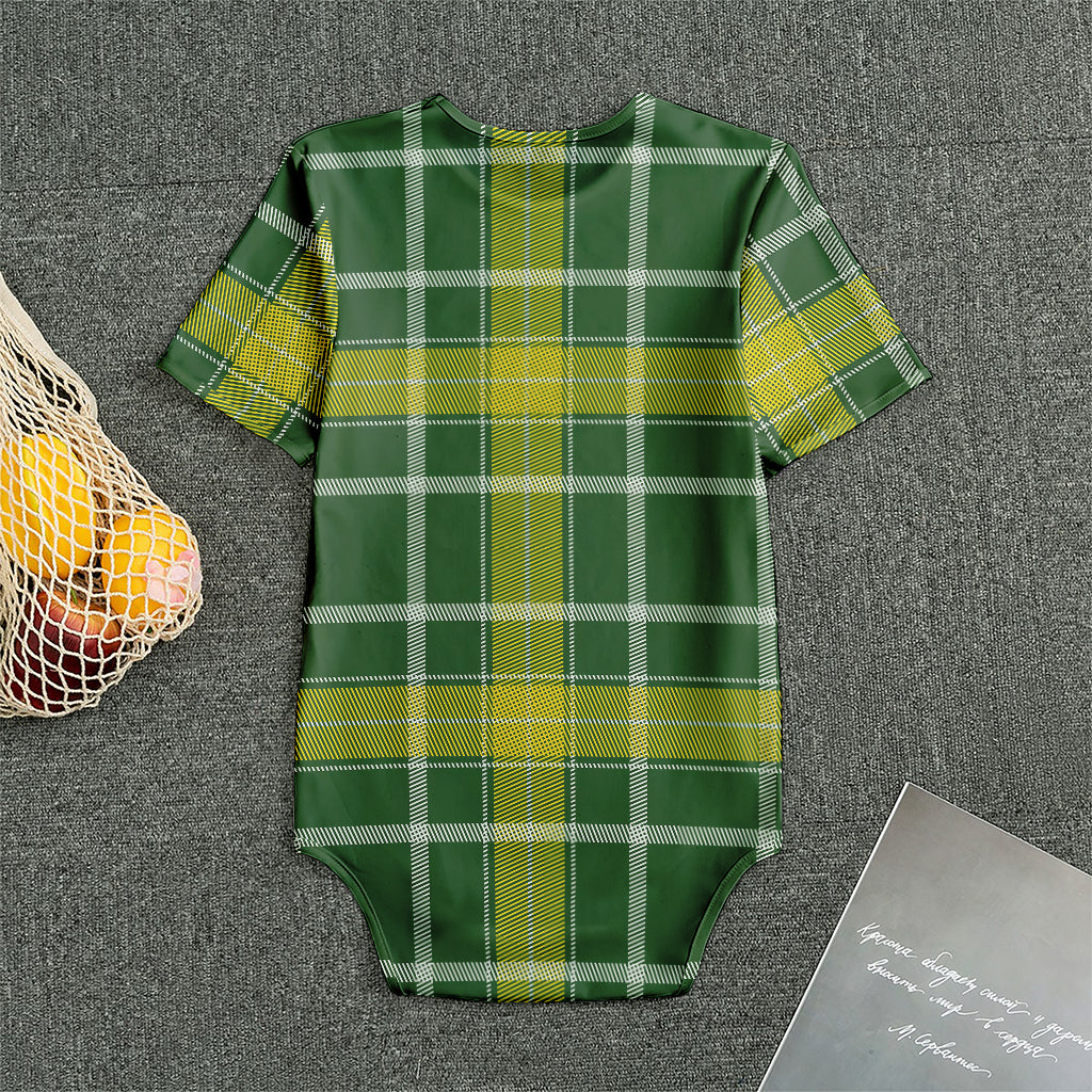 Green And Yellow Stewart Tartan Print Men's Bodysuit