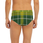 Green And Yellow Stewart Tartan Print Men's Briefs
