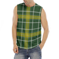 Green And Yellow Stewart Tartan Print Men's Fitness Tank Top