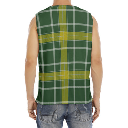 Green And Yellow Stewart Tartan Print Men's Fitness Tank Top