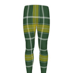 Green And Yellow Stewart Tartan Print Men's leggings
