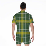 Green And Yellow Stewart Tartan Print Men's Rompers