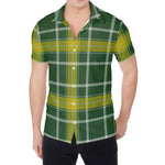 Green And Yellow Stewart Tartan Print Men's Shirt