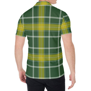 Green And Yellow Stewart Tartan Print Men's Shirt