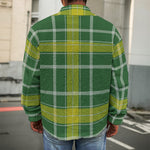 Green And Yellow Stewart Tartan Print Men's Shirt Jacket
