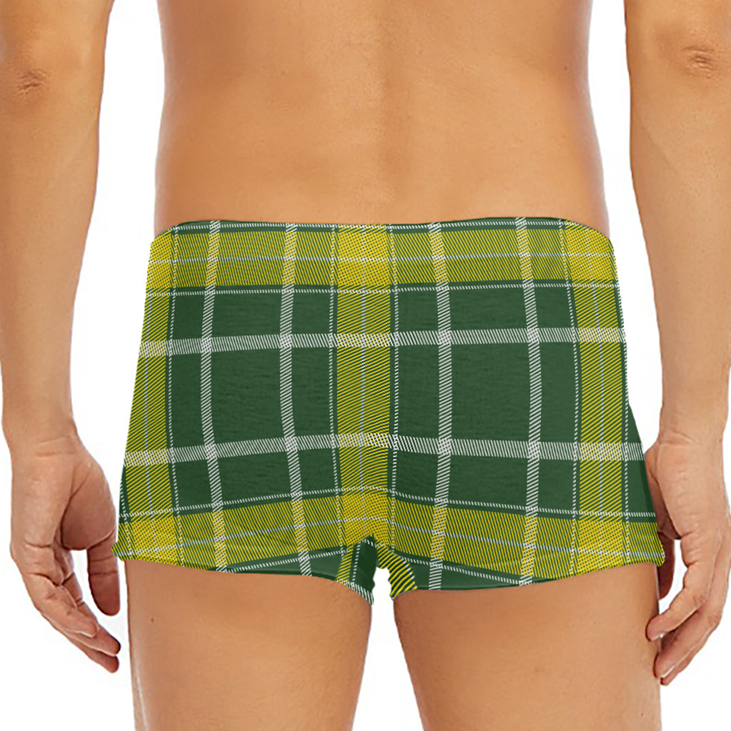 Green And Yellow Stewart Tartan Print Men's Short Boxer Briefs