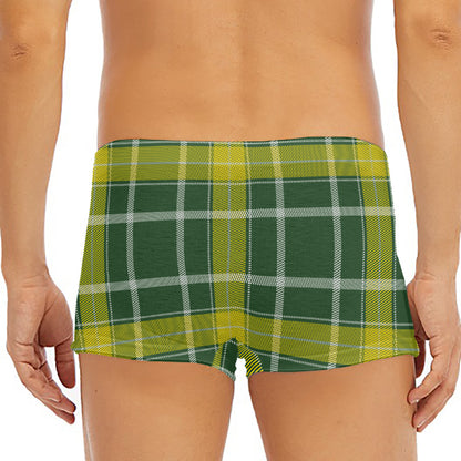 Green And Yellow Stewart Tartan Print Men's Short Boxer Briefs