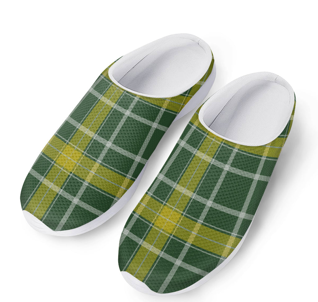 Green And Yellow Stewart Tartan Print Mesh Casual Shoes