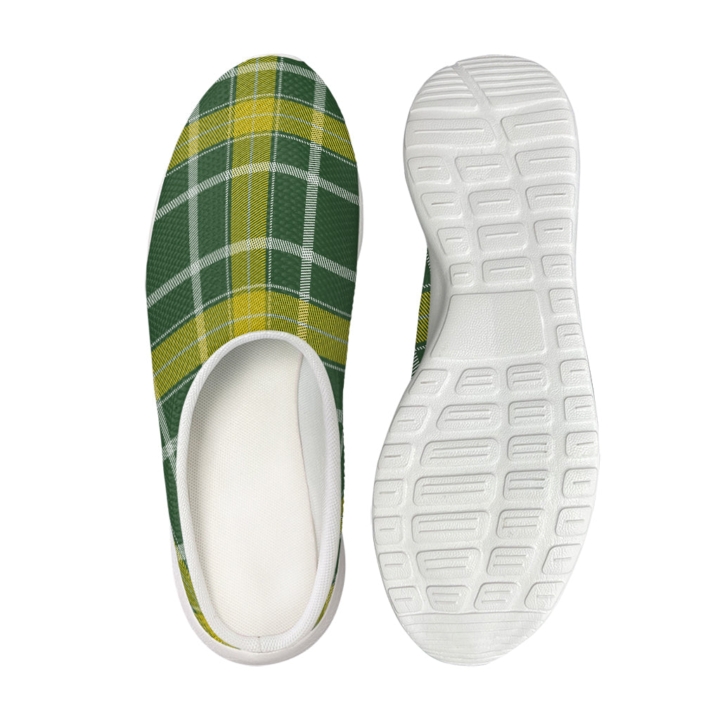 Green And Yellow Stewart Tartan Print Mesh Casual Shoes