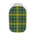 Green And Yellow Stewart Tartan Print Mesh Laundry Hamper