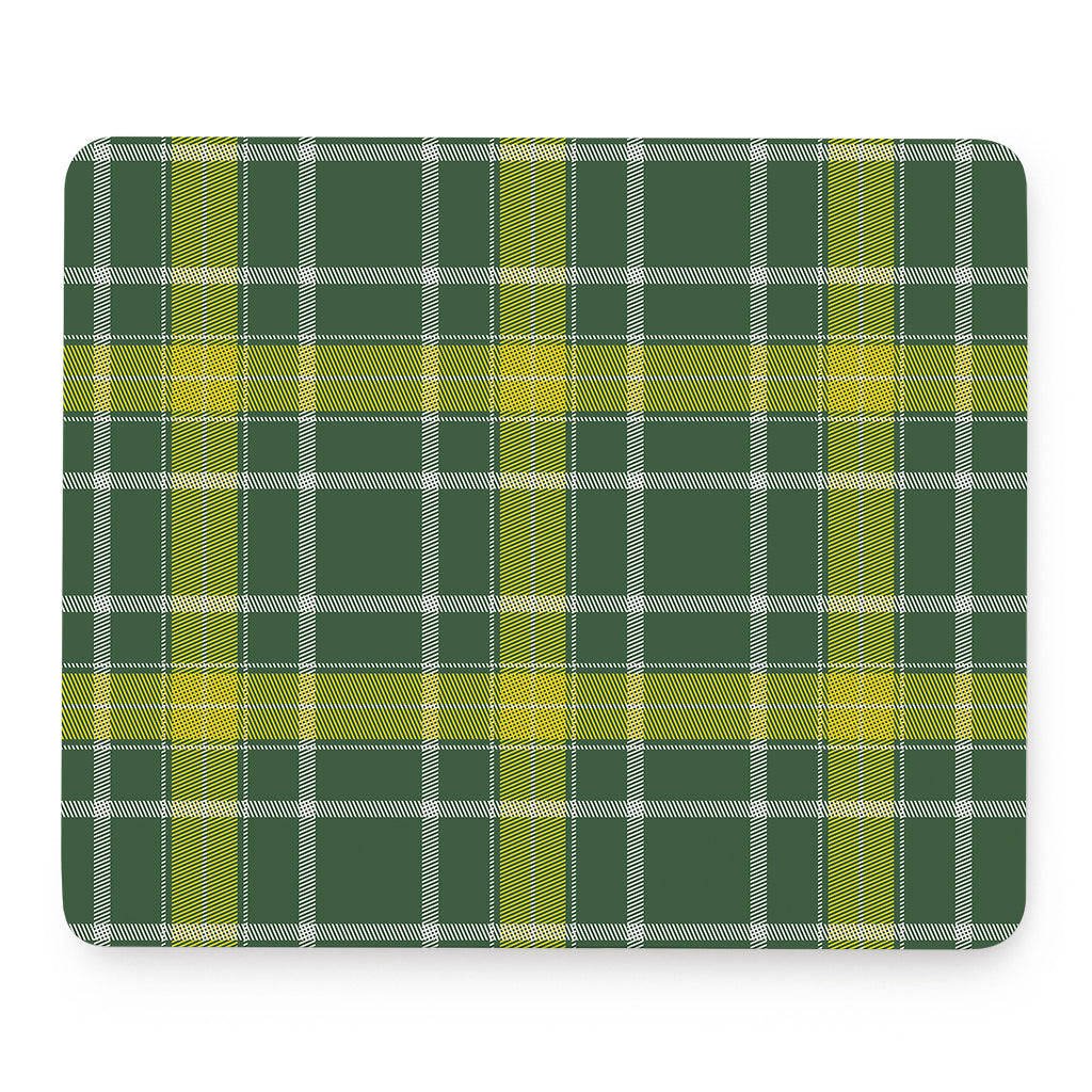 Green And Yellow Stewart Tartan Print Mouse Pad
