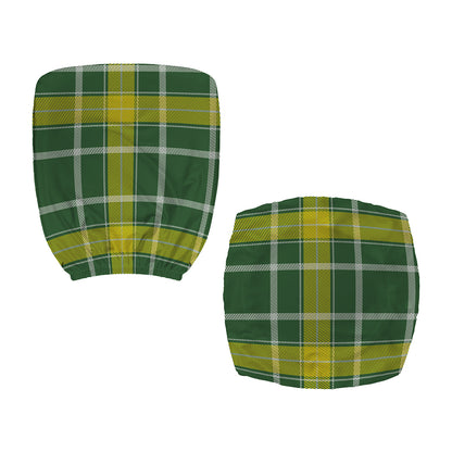 Green And Yellow Stewart Tartan Print Office Chair Cover