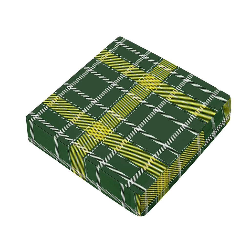 Green And Yellow Stewart Tartan Print Outdoor Seat Cushion Cover