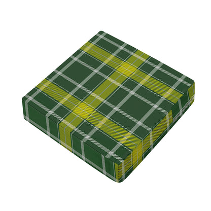 Green And Yellow Stewart Tartan Print Outdoor Seat Cushion Cover