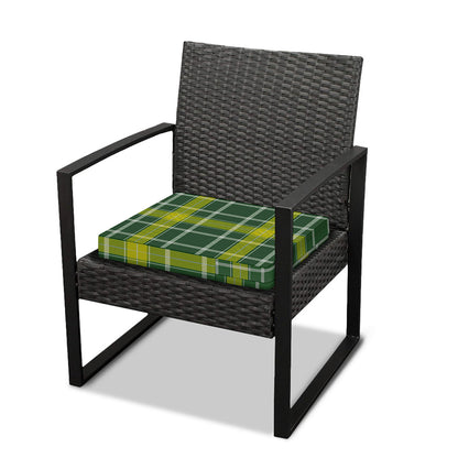 Green And Yellow Stewart Tartan Print Outdoor Seat Cushion Cover