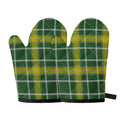 Green And Yellow Stewart Tartan Print Oven Mitts