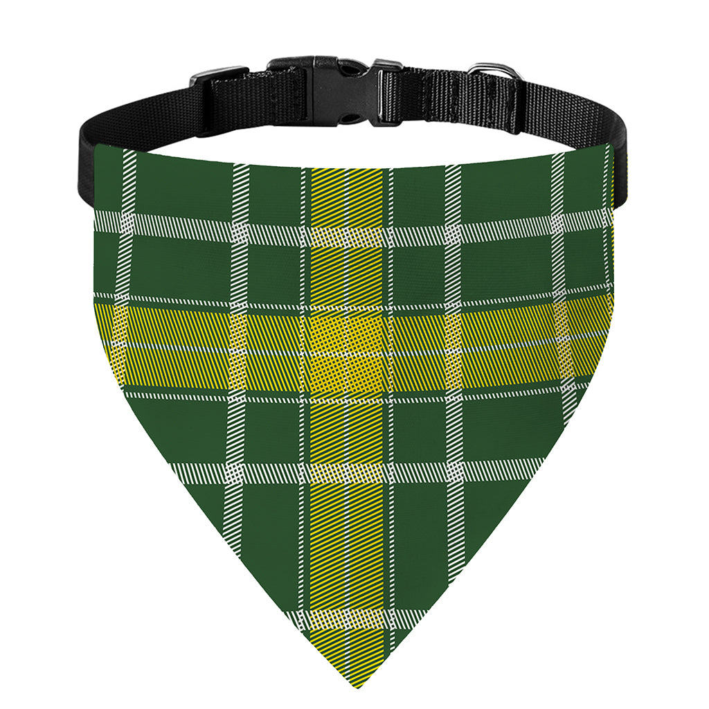 Green And Yellow Stewart Tartan Print Over The Collar Dog Bandana