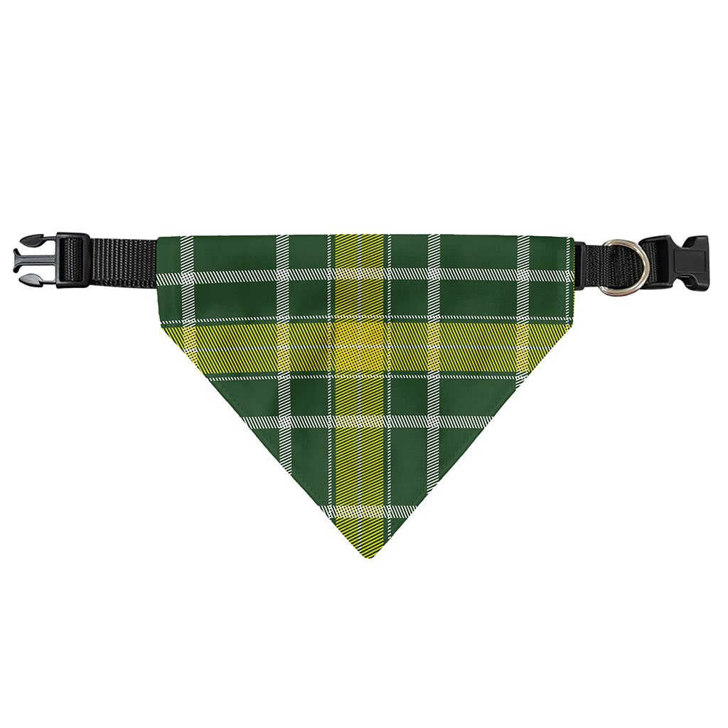 Green And Yellow Stewart Tartan Print Over The Collar Dog Bandana