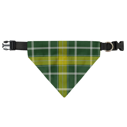Green And Yellow Stewart Tartan Print Over The Collar Dog Bandana