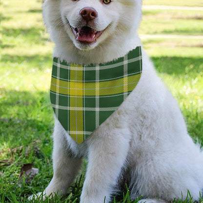 Green And Yellow Stewart Tartan Print Over The Collar Dog Bandana