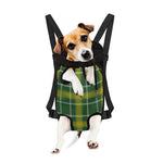 Green And Yellow Stewart Tartan Print Pet Carrier Backpack