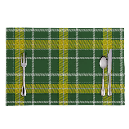 Green And Yellow Stewart Tartan Print Placemat
