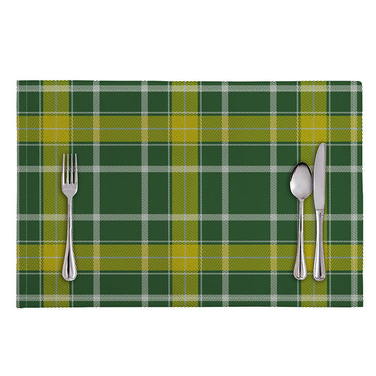 Green And Yellow Stewart Tartan Print Placemat
