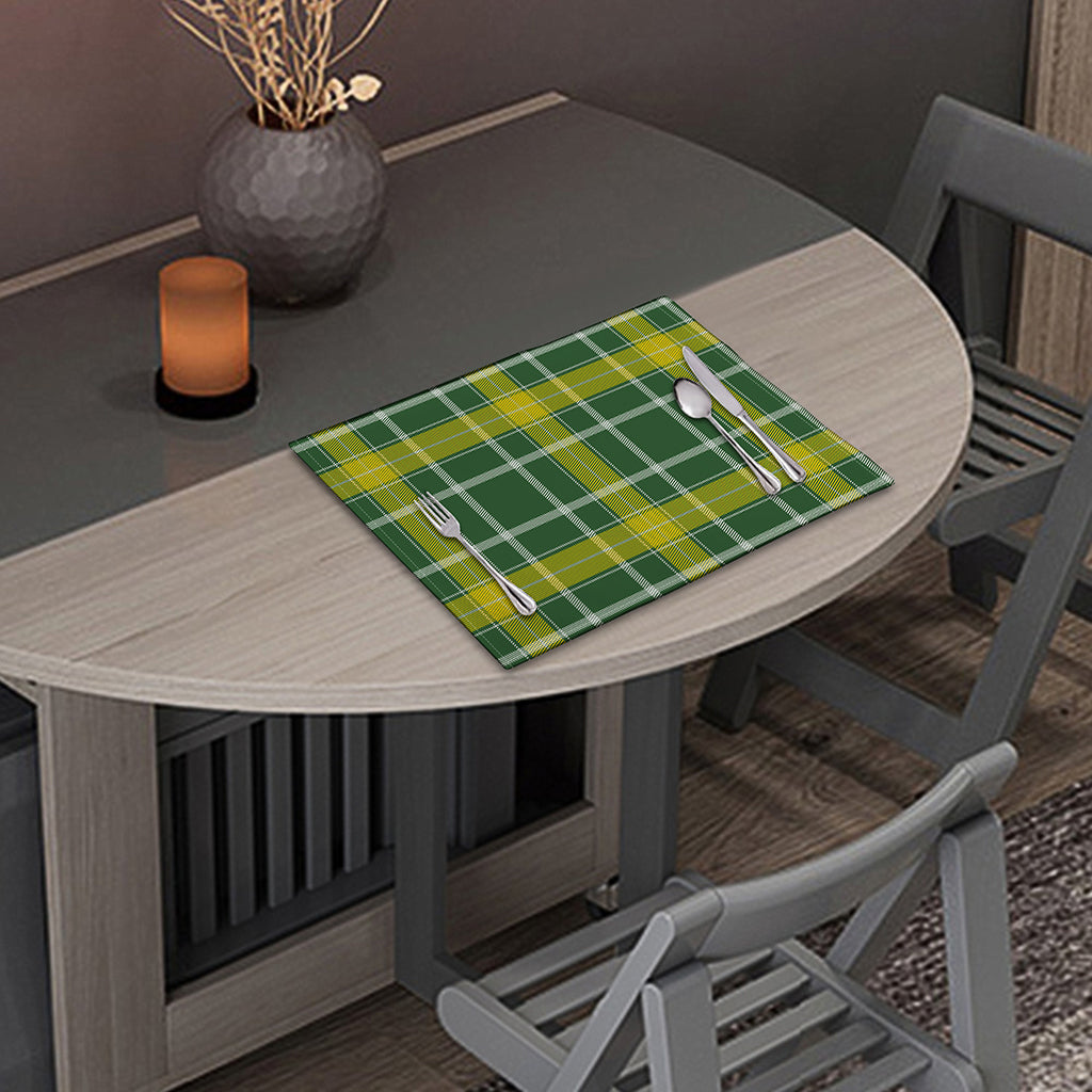 Green And Yellow Stewart Tartan Print Placemat