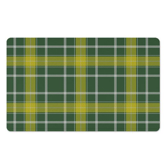 Green And Yellow Stewart Tartan Print Polyester Doormat