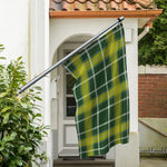 Green And Yellow Stewart Tartan Print Polyester Flag