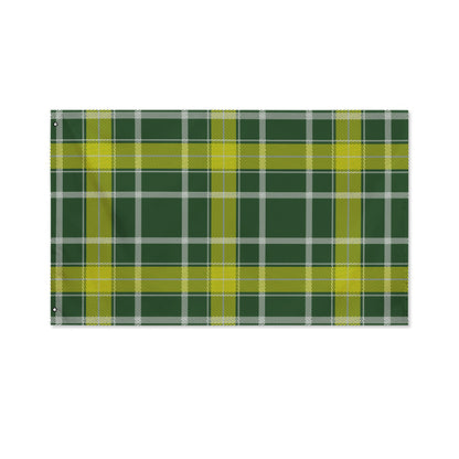 Green And Yellow Stewart Tartan Print Polyester Flag