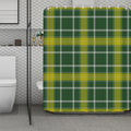 Green And Yellow Stewart Tartan Print Polyester Shower Curtain