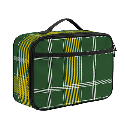Green And Yellow Stewart Tartan Print Portable Lunch Bag