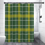 Green And Yellow Stewart Tartan Print Premium Shower Curtain