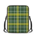 Green And Yellow Stewart Tartan Print Rectangular Crossbody Bag