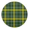 Green And Yellow Stewart Tartan Print Round Blanket