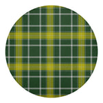 Green And Yellow Stewart Tartan Print Round Blanket