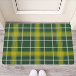 Green And Yellow Stewart Tartan Print Rubber Doormat