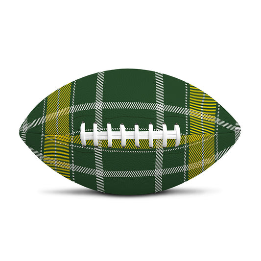 Green And Yellow Stewart Tartan Print Rugby Ball