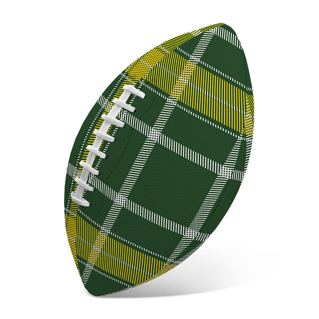 Green And Yellow Stewart Tartan Print Rugby Ball