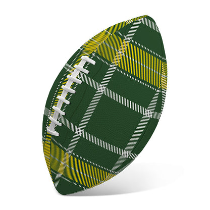 Green And Yellow Stewart Tartan Print Rugby Ball