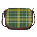 Green And Yellow Stewart Tartan Print Saddle Bag