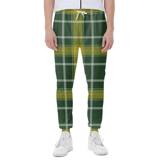 Green And Yellow Stewart Tartan Print Scuba Joggers