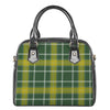 Green And Yellow Stewart Tartan Print Shoulder Handbag